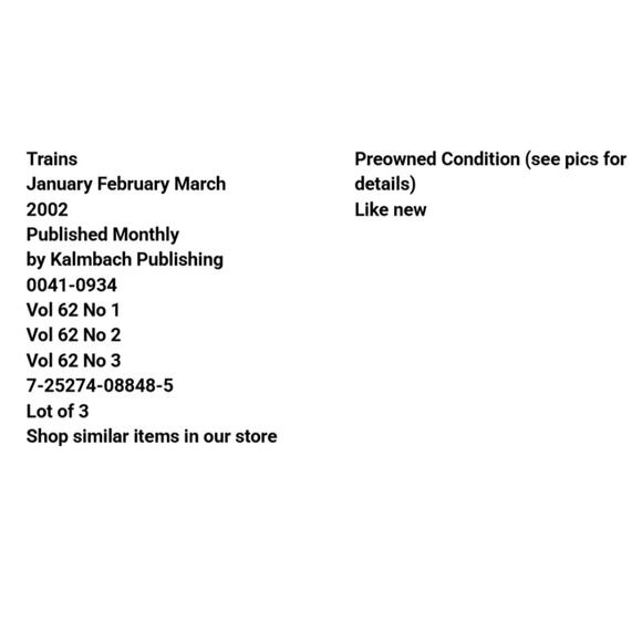 Vtg Lot 3 Trains Jan Feb Mar 2002 Magazine Amtrak Freight Railroad Collect Steam - Picture 2 of 9